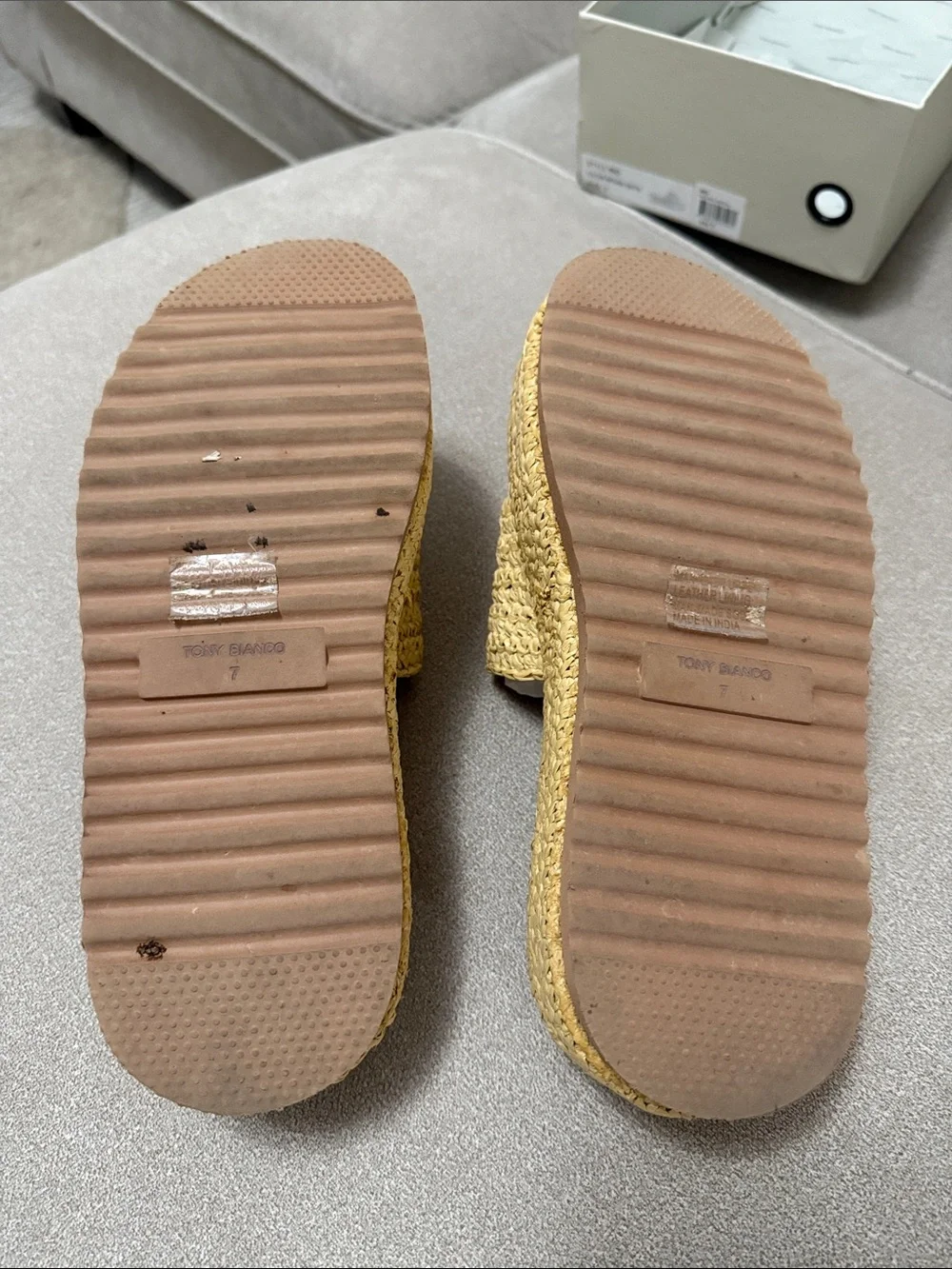 Tony Bianco Cream and Black Logo Shoe Box